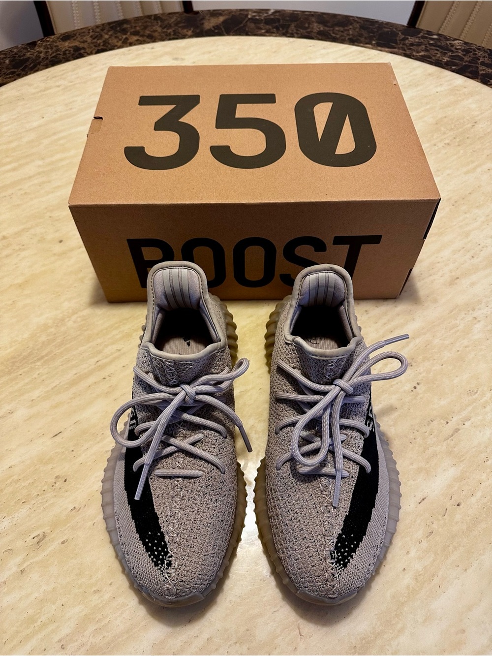 Like New adidas Yeezy Boost 350 V2 Sneakers in Grey with Black Stripe